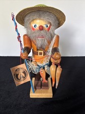 Vintage Holzkunst Christian Ulbricht Fisherma...