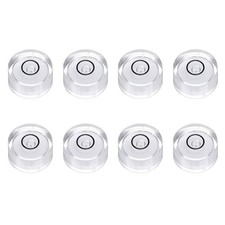 8pcs Circular Bubble Spirit Level 15x8mm Bubble Spirit Level, White/Black