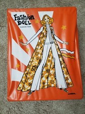 Vintage 1960s Orange Fashion Doll Wardrobe Trunk Carrying Case Miner 13x10x7"
