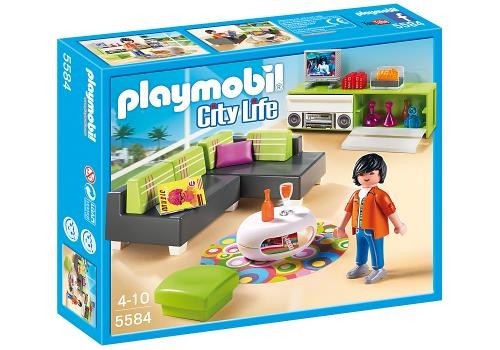 Playmobil 5584 City Life Salon moderne pour meubler et décorer une maison sans s'encombrer