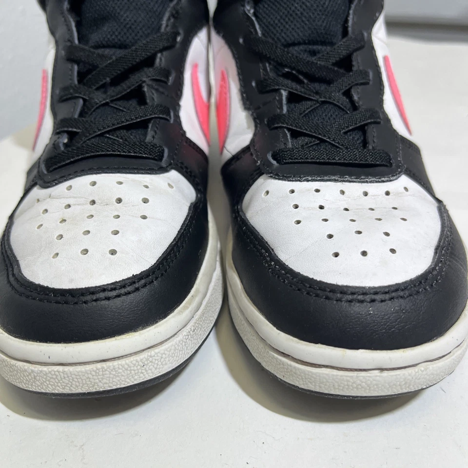 🔥Nike Girl Court Borough Medio Blanco Rosa Puesta de Sol Pulso Baloncesto Talla 13.5C Foto 2 de 4