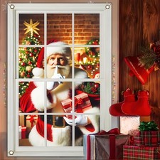 Merry Christmas Santa Claus Window Cover 31x47 inch 47x31 inches