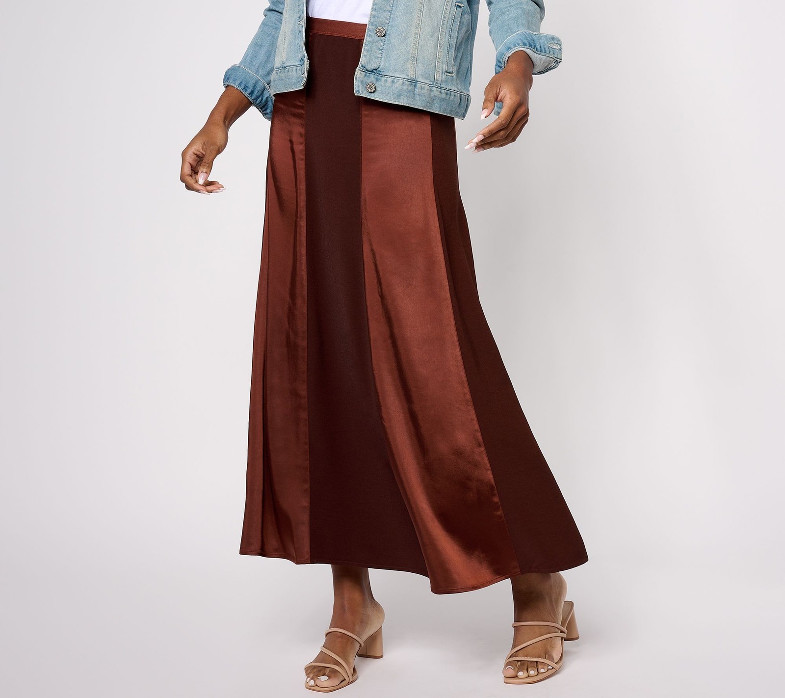 Falda pequeña Peace Love World para mujer etiqueta PS negra satinada A615071