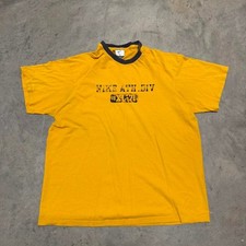 Vintage 90s Nike Ringer Tshirt Mens XL Yellow Athletic Division Made in USA