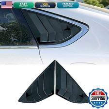 Boltry ABS Rear Side Window Louvers Air Vent Scoop Shades Cover Blinds Trim
