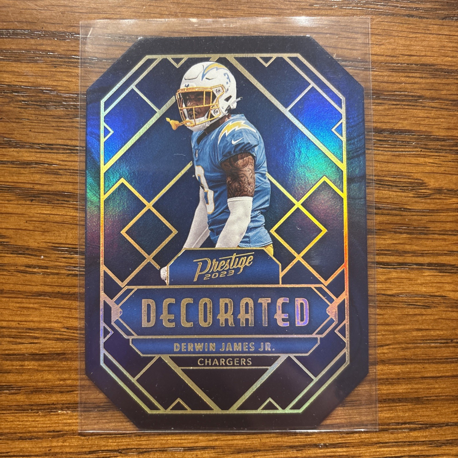 2023 Panini Prestige Derwin James Decorated Die-Cut Case Hit SSP Chargers