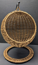 Rattan Wicker Hanging Pet Bed for Small Cat or Dog Swinging Egg Chair Hammock