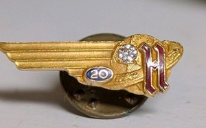 HALLIBURTON Gas Oil Co. Employee Service Award Tie Pin 14k gold 20 year