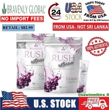 Bravenly RUSH Extreme, GRAPE CRUSH, Supercharged Vitamin Energy, 28 serving -NIB