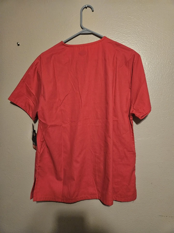 Dickies V-Neck Top 85906 Red REWZ - Image 2 of 3