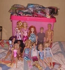 Vintage Barbie Carrying Suitcase Pink w/DOLLS & ACCESORIES