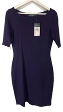Ralph Lauren Purple Bandage Style Fabric Sheath Dress NEW