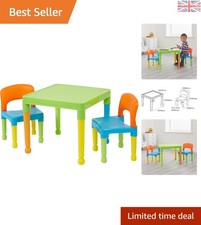 Image of Vibrant Kids Table and Chairs - Multi-Coloured Set for Indoor & Outdoor Fun