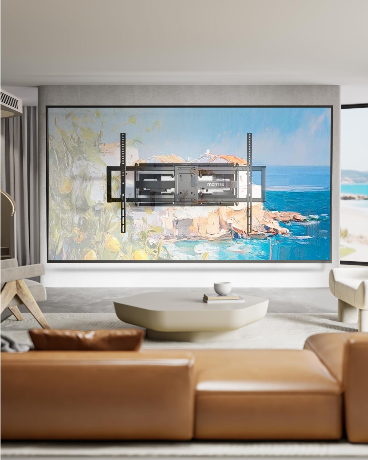 Heavy Duty XXL Full Motion TV Wall Mount for 60-120 inch Extra Large TVs, Hol...