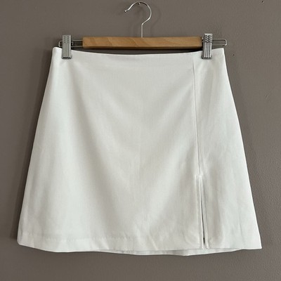 Aritzia Sunday Best Tatiana Skirt White Sz 4 High Waist A Line Mini Lined