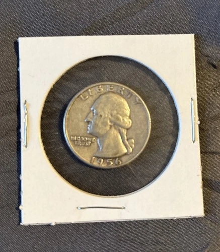 1956 P George Washington US Quarter 90% Silver See Pics Actual Coin Good Value