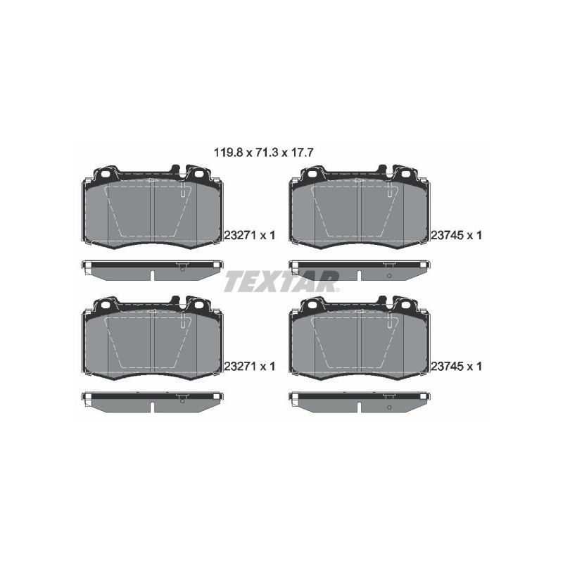 TEXTAR 2374502 Brake Pads Set Front for Mercedes C E CLK CLS S SL SLK