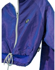 Vintage 80s 90s Surf Style Purple Iridescent Pull Over Windbreaker Jacket Small