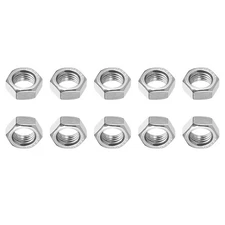 10Pack M16x2mm(DxL) Hex Nuts 201 Stainless Steel Hexagon Nuts Silver Tone