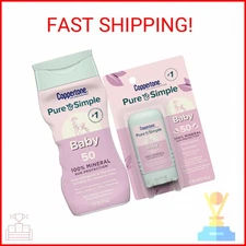 Coppertone Pure and Simple Baby Mineral Sunscreen Lotion SPF 50 (6 Fl Oz) + Baby