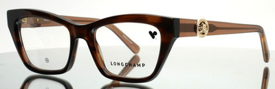 LONGCHAMP LO2762 238 Brown Horn Womens Semi Cat Eye Eyeglasses 51-18-140