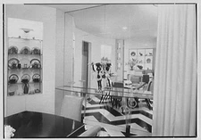 Brooklyn, New York. Dining room, , Morris Lapidus, residence at 1059 E. 8th St.