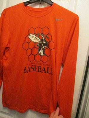 Orange KALAMAZOO COLLEGE BASEBALL Long Sleeve Practice Shirt Large