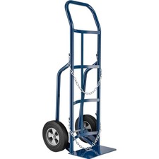Single Cylinder Hand Truck with Curved Handle 10" Semi-Pneumatic Wheels 500 Lb.