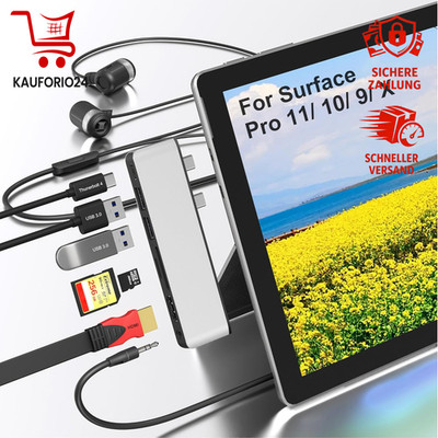 Surface Pro 9 Dockingstation mit 4K HDMI USB-C Thunderbolt 4 100W