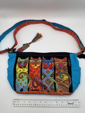 Laurel Burch Feline Clan Crossbody Bag Purse With Charm Bright Colors