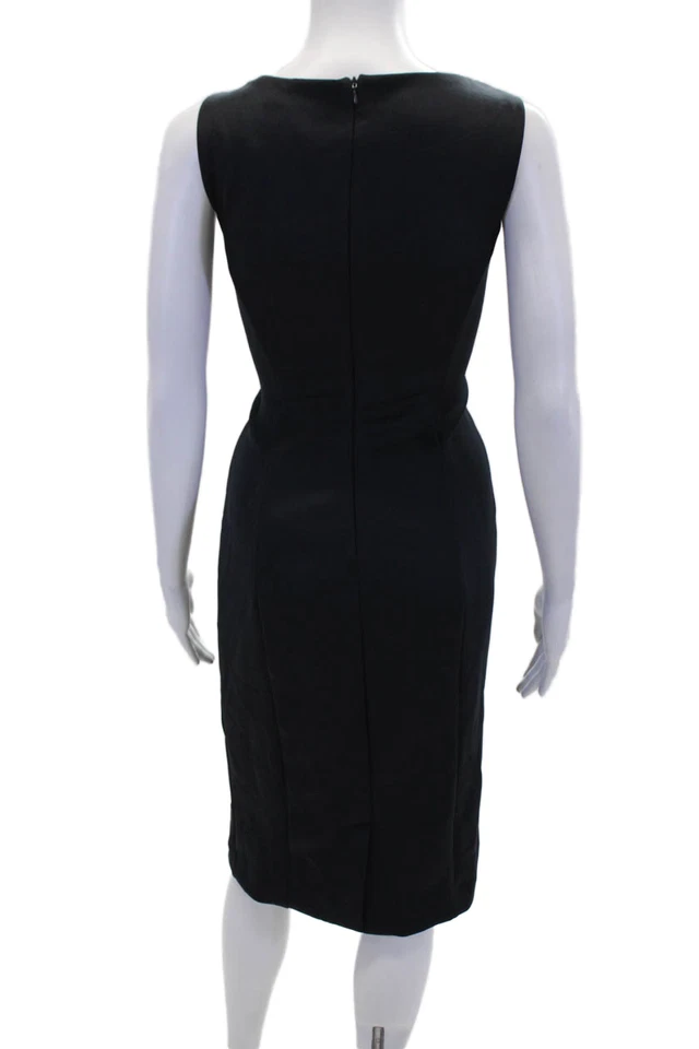 Tahari Womens Sleeveless Strap Cut Out Detail Pencil Dress Dark Blue Size 2 - Image 3 of 4
