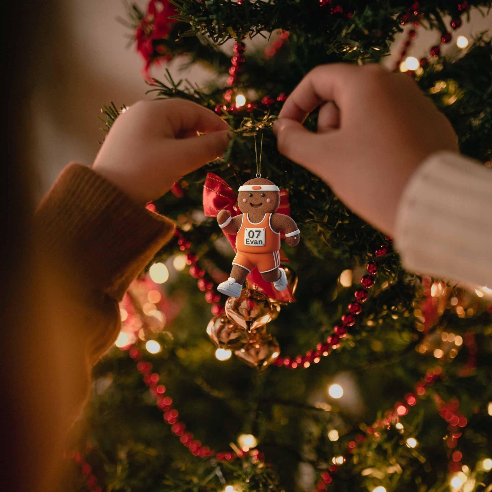 Custom Name Track Runner Gingerbread Ornament – Personalized Marathon Keepsake 2
