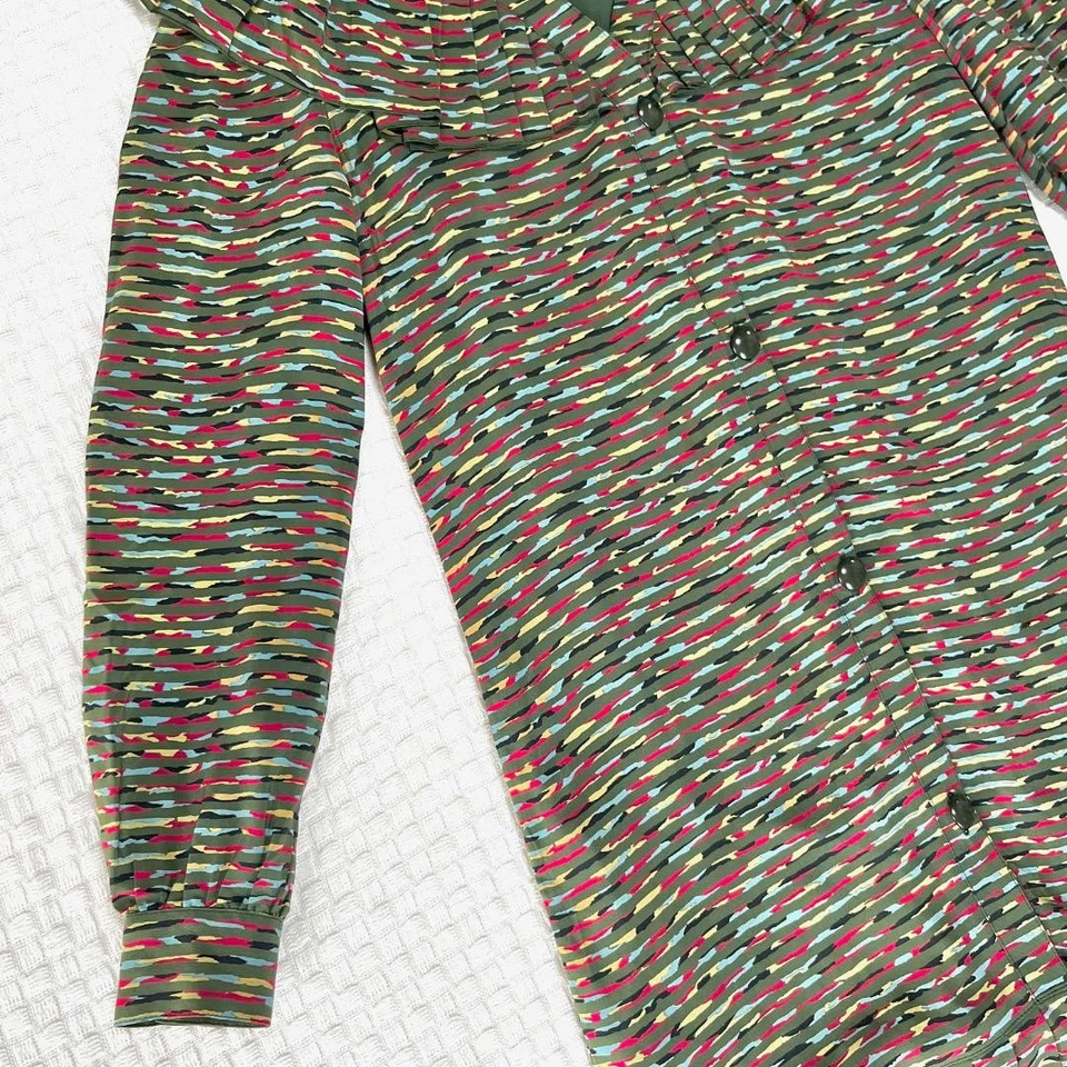 Vestido Christian Dior Cuello Grande Seda Retro Vintage Plisado Multicolor Foto 3 de 4