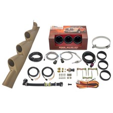 Glowshift 2011-2016 Ford Super Duty Power Stroke Tan Triple Gauge Package With Glowshift 2011-2016 Ford Super Duty Power Stroke Tan Triple Gauge Package With