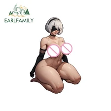 EARLFAMILY 5.1" Nier 2B Car Sticker Bumper Scratch Artistic Caravan Helmet Decal