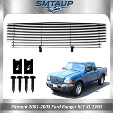 Chrome Grille For 2001-03 Ford Ranger Xlt Xl 2wd Shell Closed Replacemet Grill