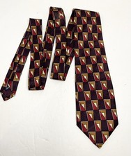 Vintage Valentino Pietro Multicolor Geometric 100 Silk USA Made Neck Tie 64  x4  