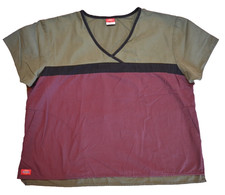 Dickies Scrub Top, XL, Olive  Wine with Black Trim