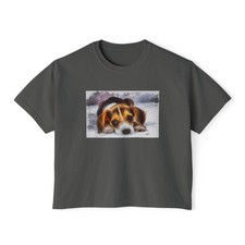 Beagle 1 Women's Oversize Boxy Tee - The Softest Embrace of Elegance