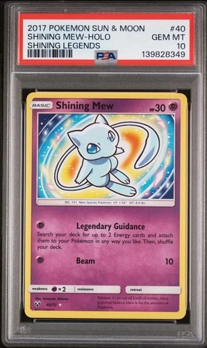 2017 Pokemon Sun & Moon Shining Mew 40/73 Holo Shining Legends PSA 10 Gem Mint