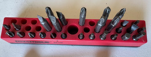 36-Piece Magnetic Bits Holder, Tool Organizer Tray Red (No bits included)