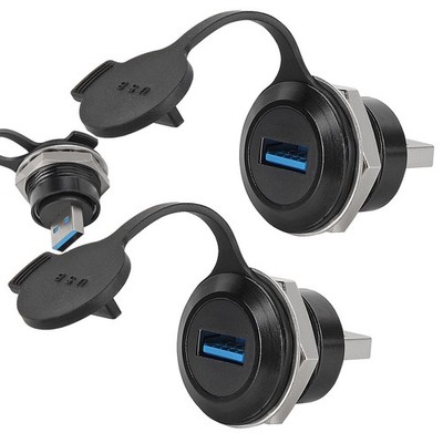 3 PCS USB 3.0 Male To Female Extension Cable Panel Mount Connector 5Gbps
