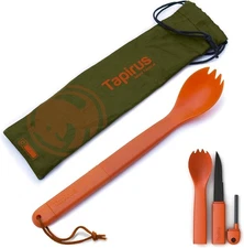 Spork Tactical Orange | BPA Free Spoon Fork, Stainless Steel Knife and Fire S...