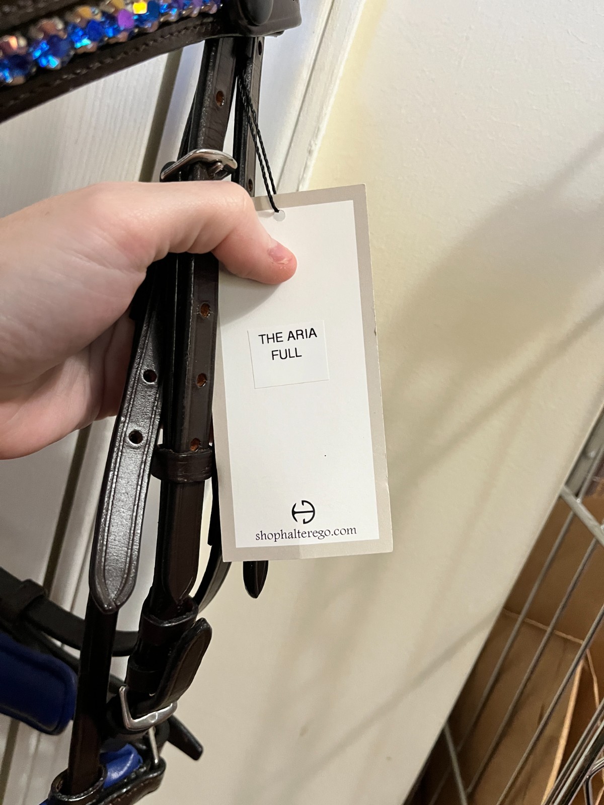 Halter Ego Aria Dark Brown/Ink Blue Snaffle Bridle - FULL - NEW