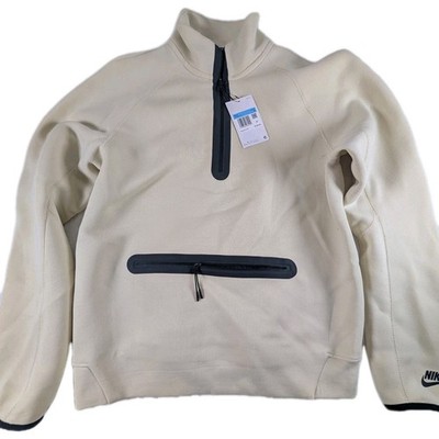 Nike Mens Medium Tech Fleece 1/2 Zip Sweatshirt Beige Size FB7998-234 NWT $125
