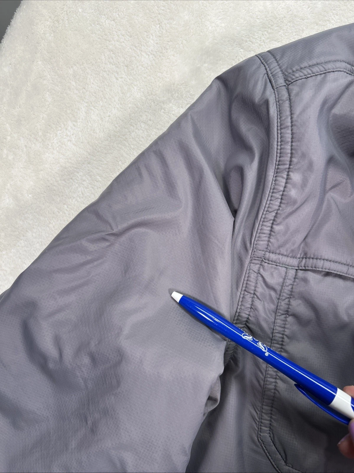 Huckberry Taylor Stitch Gray Utility Nylon Jacket Full Zip Men’s 44 Lightweight - product detail image 7