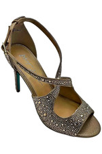 Betsey Johnson Women's Sage Stiletto Open Toe Heel Lt Gold