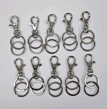 3/8" Swivel Trigger Lobster Claw Clasp W/ 2, 7/8" Rings, 10 Pk