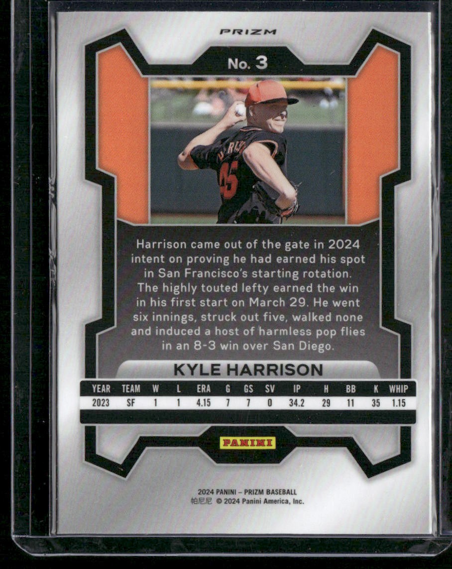 2024 Panini Prizm #3 Kyle Harrison Silver Prizms | eBay