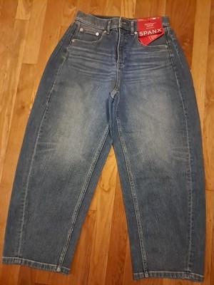 Spanx Barrel Leg Jeans Women's Petite Large Blue-New W/tags